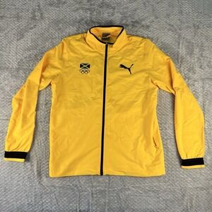 Puma Jamaica Olympic Team Track Jacket Yellow Windbreaker Womens S
